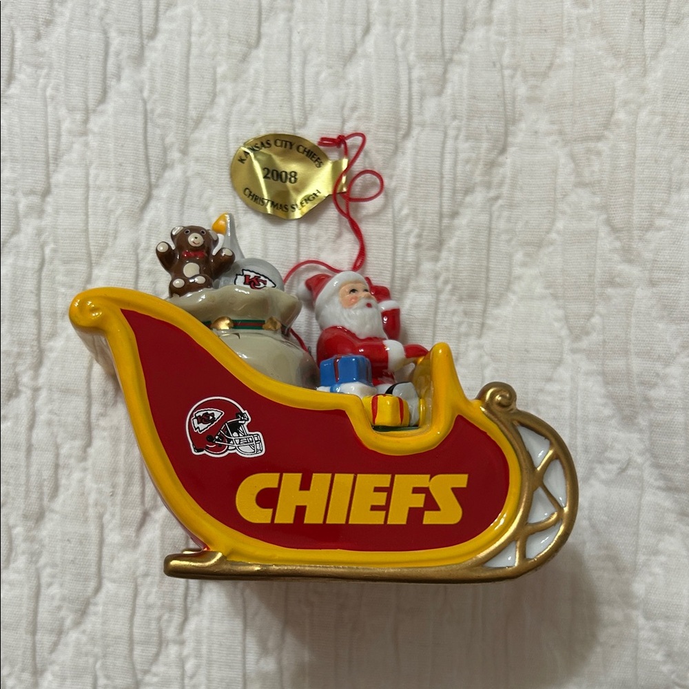 Kansas City Chiefs 2008 Danbury Mint Christmas Sleigh Ornament